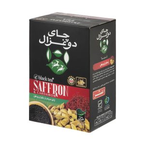 چای سیاه با زعفران و هل دوغزال -